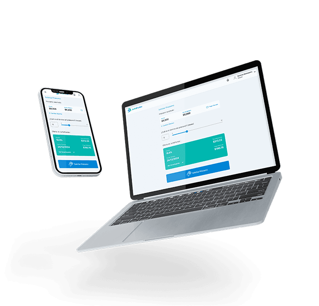 Solicitar préstamo en JuntaPuntas desde computadora y celular
